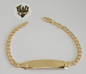 (1-60065) Gold Laminate - 5mm Curb Link Men Bracelet w/Plate - 8" - BGF - Fantasy World Jewelry