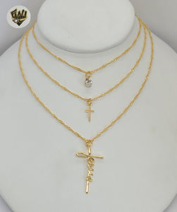 (1-6047) Gold Laminate - Charms Layering Necklace - BGF - Fantasy World Jewelry