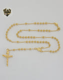 (1-3336-1) Gold Laminate - 3mm Our Lady of Charity Rosary Necklace - 17.5" - BGO.