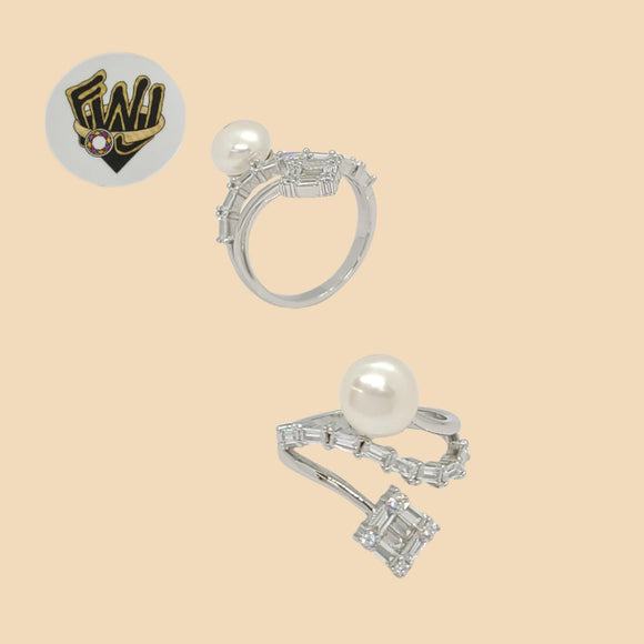 (2-5185) 925 Sterling Silver - Zircon Pearl Ring - Fantasy World Jewelry