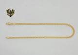 (1-0067) Gold Laminate - 3mm Bismark Link Anklet - 10" - BGF - Fantasy World Jewelry