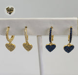 (1-2676-H) Gold Laminate - Crystal Heart Huggies - BGO - Fantasy World Jewelry