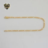 (1-0423) Gold Laminate - 3mm Figaro Link Bracelet - BGF