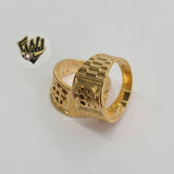 (1-3153-1) Gold Laminate -Dollar Sign Men Ring - BGO - Fantasy World Jewelry
