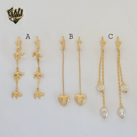 (1-1231-1) Gold Laminate - Long Earrings - BGF
