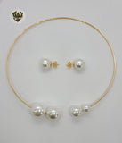 (1-6263) Gold Laminate - Pearls Set - BGO - Fantasy World Jewelry