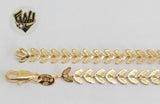 (1-0083) Gold Laminate - 6mm Leaf Link Anklet - 10" - BGF - Fantasy World Jewelry