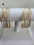 (1-4001) Gold Laminate - 3mm Diamond Cut Bangles - Dozen - BGO - Fantasy World Jewelry