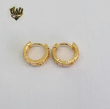 (1-2625-D) Gold Laminate - Flower Crystals Hoops- BGO - Fantasy World Jewelry