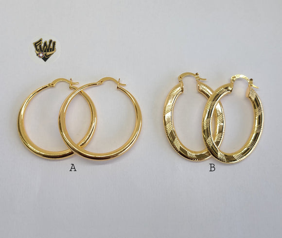 (1-2721) Gold Laminate Hoops - BGO - Fantasy World Jewelry