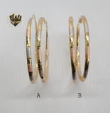 (1-2780) Gold Laminate - Three Tone Hoops - BGO - Fantasy World Jewelry