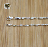 (sv-sw-01) 925 Sterling Silver - Twister Link Chain. - Fantasy World Jewelry