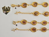 (1-0842) Gold Laminate - 9.5mm Santo Bracelet - 7" - BGO - Fantasy World Jewelry