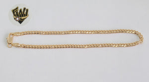 (1-0030) Gold Laminate - 3.5mm Cuban Link Anklet - 10" - BGO - Fantasy World Jewelry
