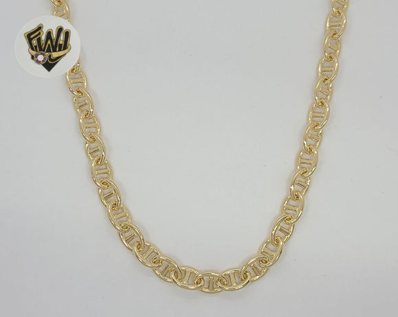 (1-1705) Gold Laminate - 7mm Alternative Marine Link Chain - BGF - Fantasy World Jewelry