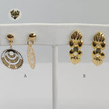 (1-1106) Gold Laminate Earrings - BGO - Fantasy World Jewelry