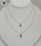 (1-6509-1) Gold Laminate - Layering Zircon Charms Necklace - BGF