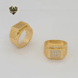 (1-3160-3) Gold Laminate - Zircon Squared Men Ring - BGO