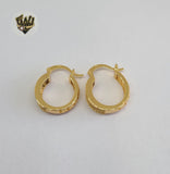 (1-2669-C) Gold Laminate - Crystals Hoops - BGO - Fantasy World Jewelry