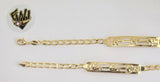 (1-0571) Gold Laminate Bracelet -Elonged CubanLink Bracelet w/Plate 7.5''-BGO - Fantasy World Jewelry