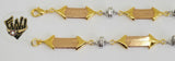 (1-0784) Gold Laminate - 7.5mm Alternative Three Tones Bracelet - 7.5" - BGF - Fantasy World Jewelry