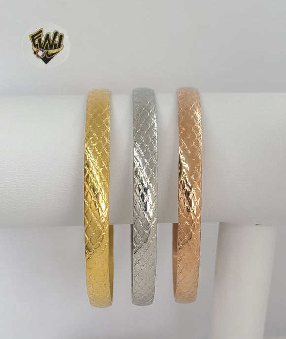 (1-4054) Gold Laminate - 12mm Three Tones Bangles - Set - BGO