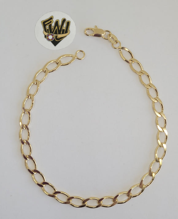 (1-60017) Gold Laminate - 5.5mm Open Men Link Bracelet - 8.5