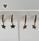 (1-2676-I) Gold Laminate - Crystal Star Huggies - BGO - Fantasy World Jewelry