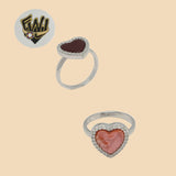 (2-5106) 925 Sterling Silver - Zircon Heart Ring - Fantasy World Jewelry