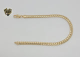 (1-0028) Gold Laminate - 6mm Curb Link Anklet - 10" - BGO