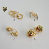 (1-1033) Gold Laminate Earrings - BGF - Fantasy World Jewelry