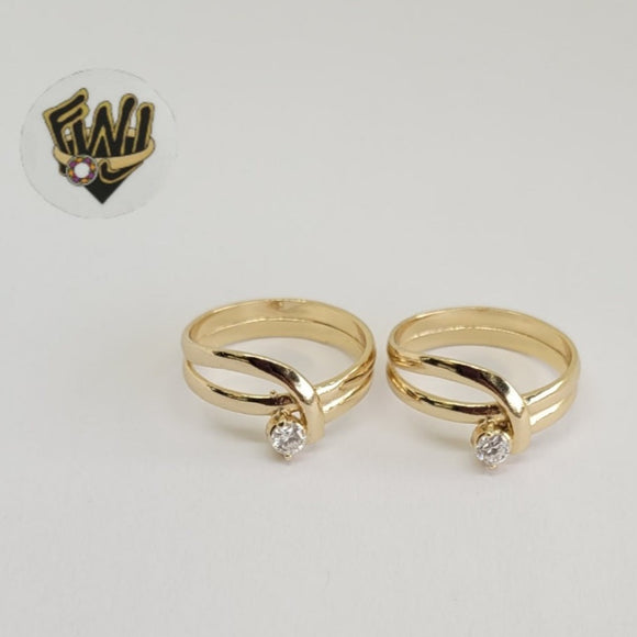 (1-3049-1) Gold Laminate - CZ Double Band Ring - BGF - Fantasy World Jewelry