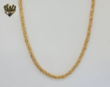 (1-1653) Gold Laminate - 4mm Round Braid Link Chain - BGO