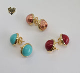 (1-1050-1) Gold Laminate - Colorful Earrings - BGO - Fantasy World Jewelry