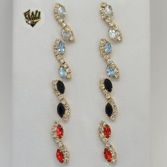 (1-1149) Gold Laminate - Long Earrings - BGO - Fantasy World Jewelry