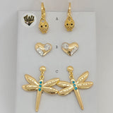 (1-1159) Gold Laminate Earrings - BGF - Fantasy World Jewelry