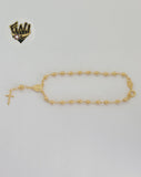 (1-3316-1) Gold Laminate - 3.5mm Miraculous Hand Rosary - 7" - BGF.