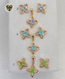 (1-6423) Gold Laminate- CZ Flower Set - BGO - Fantasy World Jewelry