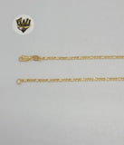 (1-6256) Gold Laminate - 2.5mm Figaro Link Azabache Necklace - BGF - Fantasy World Jewelry