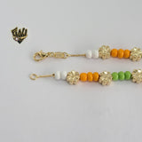 (MBRA-15) Gold Laminate - Beads and Flowers Bracelets - BGF - Fantasy World Jewelry