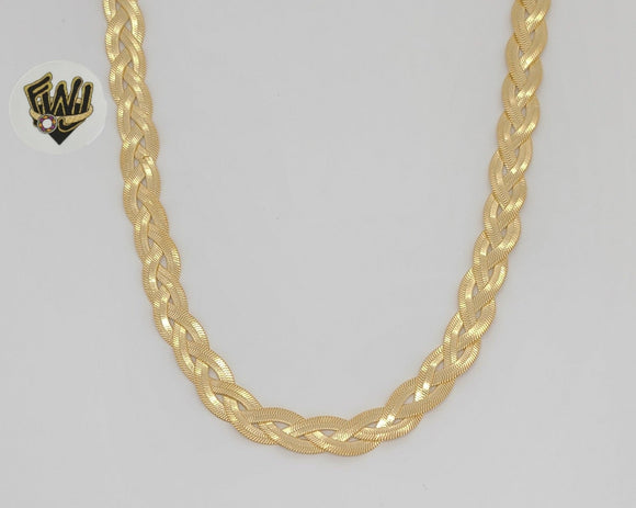 (1-1612) Gold Laminate - 8mm Braided Link Chain - BGF