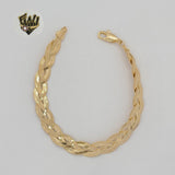 (1-0477) Gold Laminate - Braided Herringbone Bracelet - 7.5" - BGF