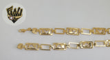 (1-0581) Gold Laminate Bracelet- 9.5mm Alternative Link Bracelet -8''-BGF - Fantasy World Jewelry
