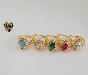 (1-3091) Gold Laminate-CZ Ring- BGO - Fantasy World Jewelry
