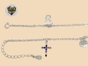 (2-0167) 925 Sterling Silver - 2mm Charms Anklet - 10" - Fantasy World Jewelry