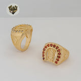 (1-3160-1) Gold Laminate - Guadalupe Virgin Men Ring - BGO