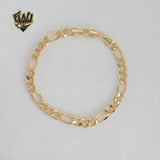 (1-60046) Gold Laminate - 6.5mm Figaro Link Bracelet - BGF