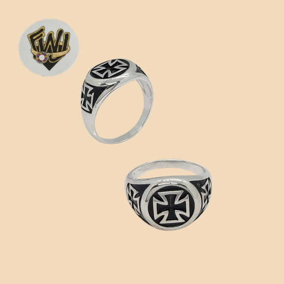 (2-5283) 925 Sterling Silver - Cross Men Ring - Fantasy World Jewelry