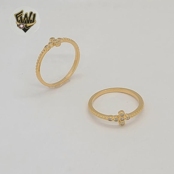 (1-3040-4) Gold Laminate - Zircon Cross Ring - BGF