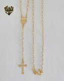 (1-3350-3) Laminado de oro - Collar del Rosario de la Virgen de Guadalupe de 3 mm - 18" - BGF.